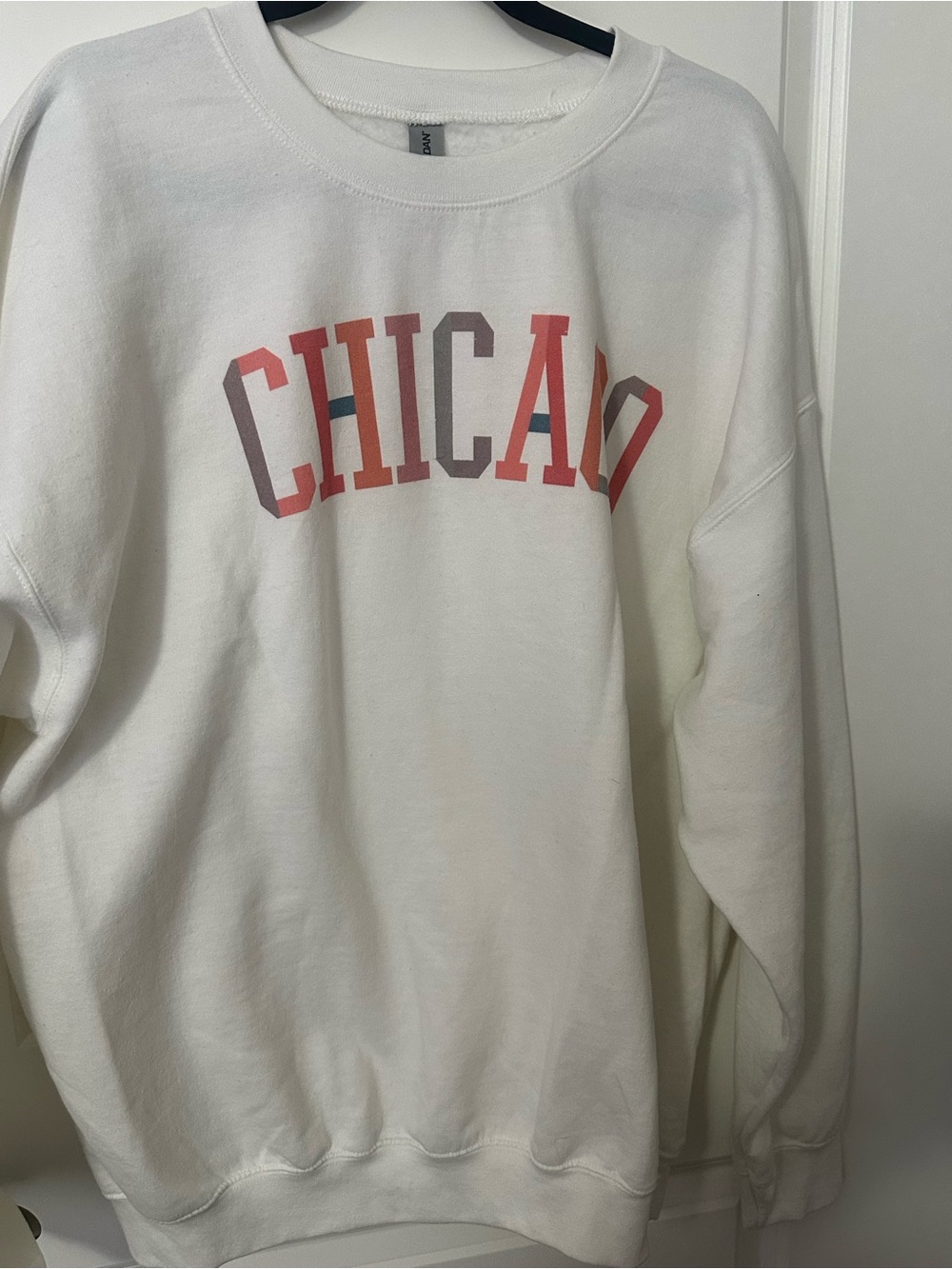 White "Chicago" Graphic Crewneck Sweatshirt